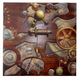 Steampunk - Kugghjul - Omvänd ingenjörskonst Kakelplatta