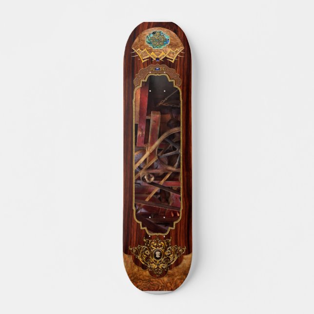 Steampunk - Kugghjul - Remmar och hjul Skateboard Bräda 20,5 Cm (Framsida)
