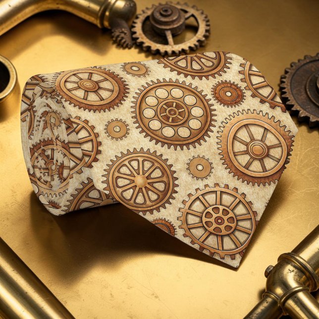 Steampunk Kugghjul Skräddarsydd Herrhalsduk Tie Slips (Skapare uppladdad)