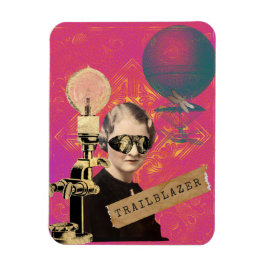 Steampunk Kvinna Pionjär Popkonst Magnet