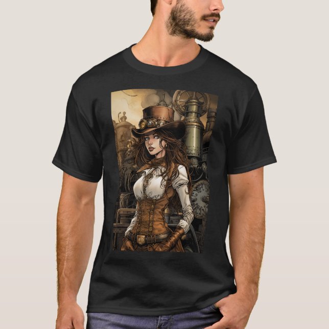 Steampunk-kvinna T Shirt (Framsida)