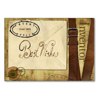 Steampunk lämnar ett budskap till paret lycklig bordsnummer