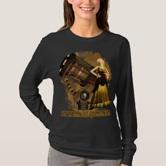 Steampunk lång Sleve T Ceris teleskopisk dröm Tee (Framsida)
