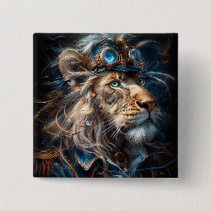 Steampunk Lejon Knapp