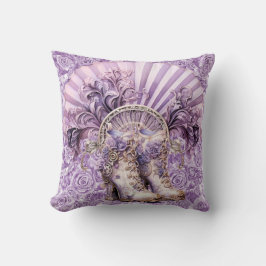 Steampunk Lilac Fläkt och Boots Cotton Pillow Lumbarkudde