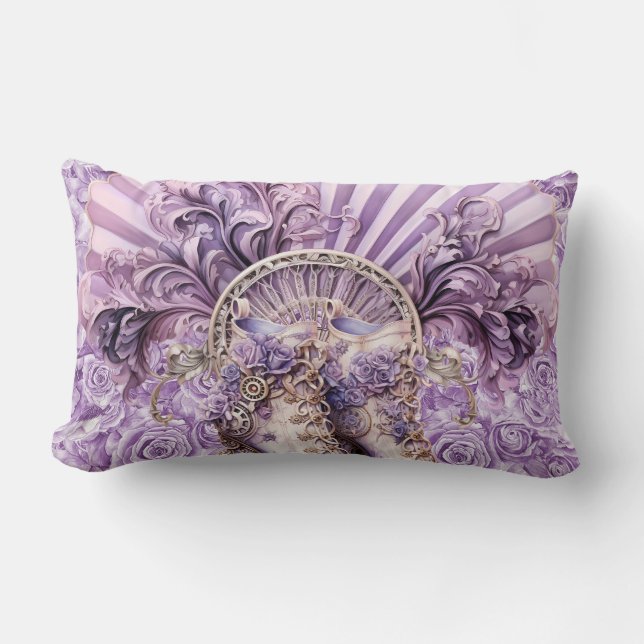 Steampunk Lilac Fläkt och Boots Cotton Pillow Lumbarkudde (Framsida)