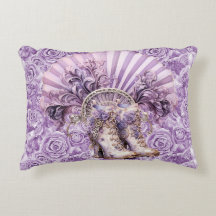 Steampunk Lilac Fläkt och Boots Lumbar Pillow