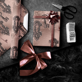 Steampunk Lock och Nyckel Ro Guld | Chic - avstånd Presentpapper