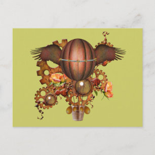 Steampunk Luftballong Vykort
