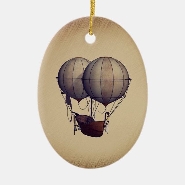 Steampunk-Luftballonger med Frakt Julgransprydnad Keramik (Framsidan)
