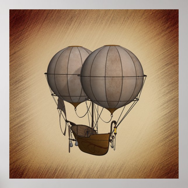 Steampunk-Luftballonger med Frakt Poster (Framsidan)