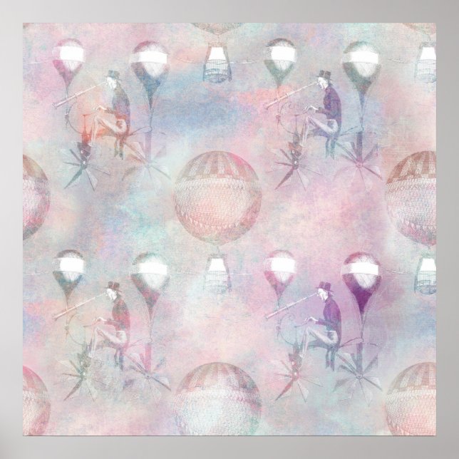 Steampunk Luftballongs | Vintage Feminin Poster (Framsidan)