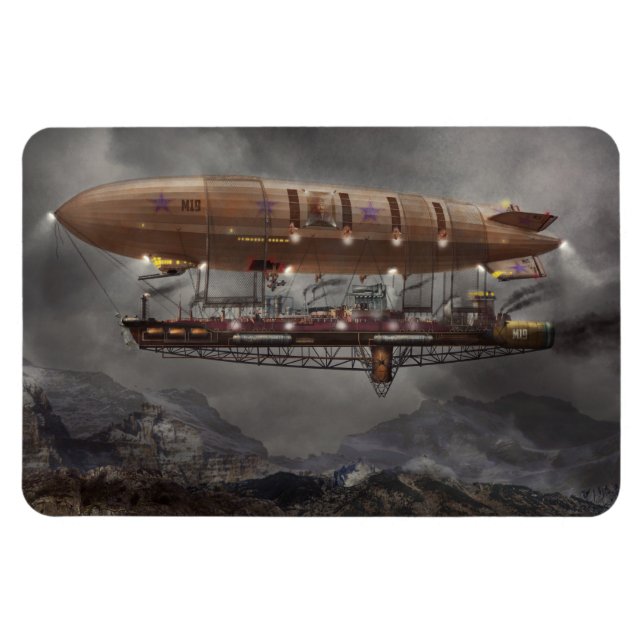 Steampunk - Luftskepp - Airship Maximus Magnet (Horisontell)