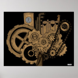 Steampunk Machinery (Brassy) Poster