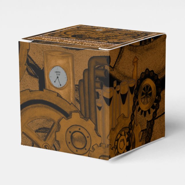 Steampunk Machinery (koppar) Presentaskar (Framsidan Sidan)