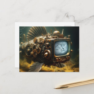 Steampunk Malfisk Vykort