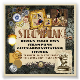 STEAMPUNK-mallöverföring till alla gåvor/kort Fototryck