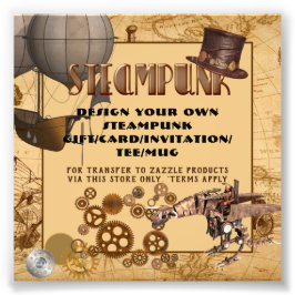 STEAMPUNK-mallöverföring till alla gåvor/kort Fototryck