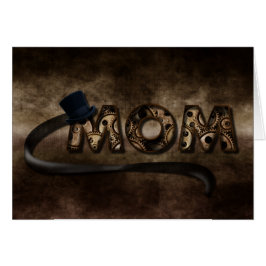 Steampunk Mamma Gears & Top hat Mor Day Hälsningskort