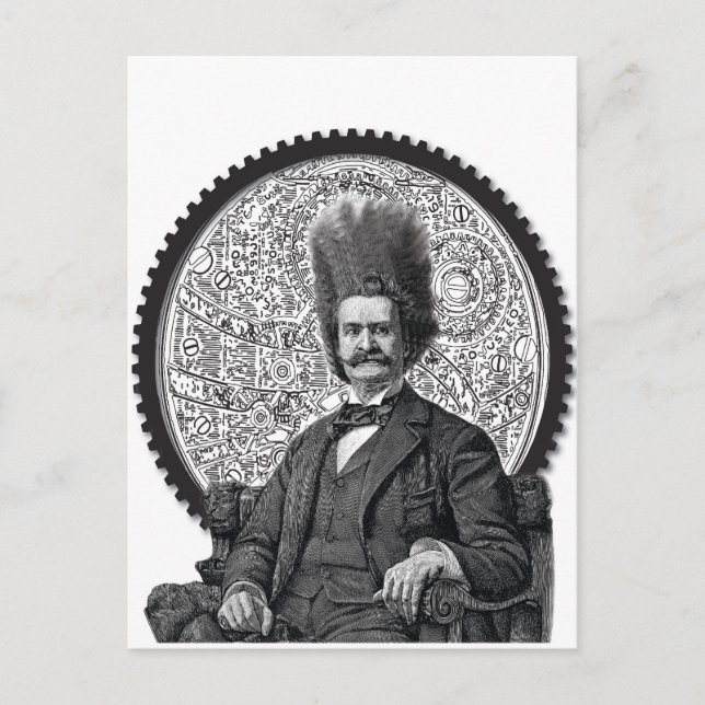 steampunk man vykort (Framsida)