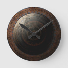 Steampunk Måne Clock Time Metall Rund Klocka