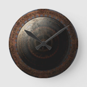 Steampunk Måne Clock Time Metall Rund Klocka