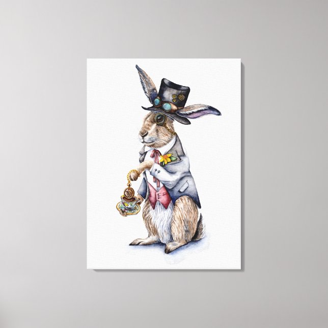 Steampunk March Hare Canvastryck (Framsida)