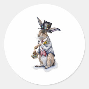 Steampunk March Hare Runt Klistermärke