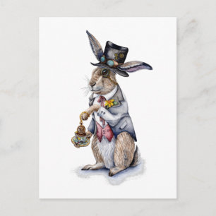 Steampunk March Hare Vykort