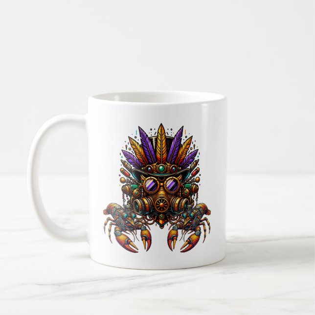 Steampunk Mardi Gras Kaffemugg (Vänster)