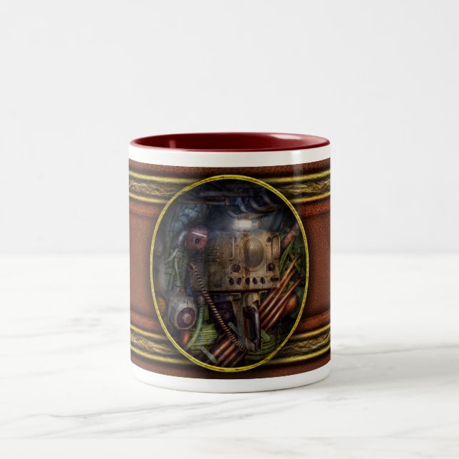 Steampunk - Marin - Kommunikationsstationen Två-Tonad Mugg (Center)
