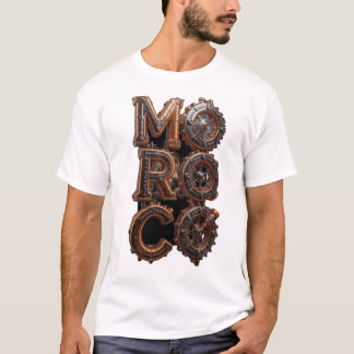 Steampunk Marocko Industriell Växelsats Typografi  T Shirt