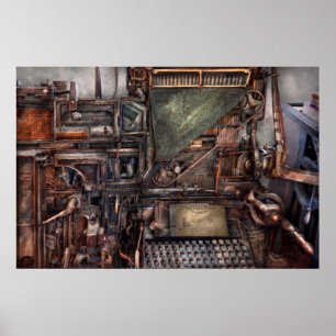 Steampunk - maskin - alla klockor och visslingar poster