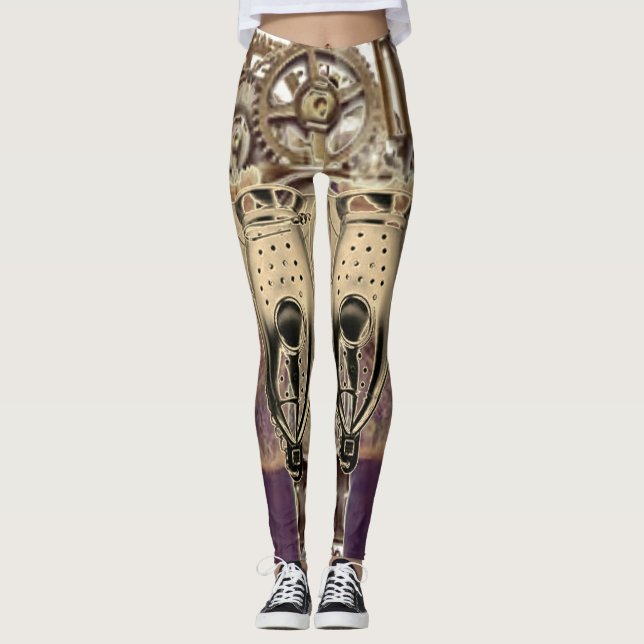 Steampunk Maskin Armor Leggings (Framsida)