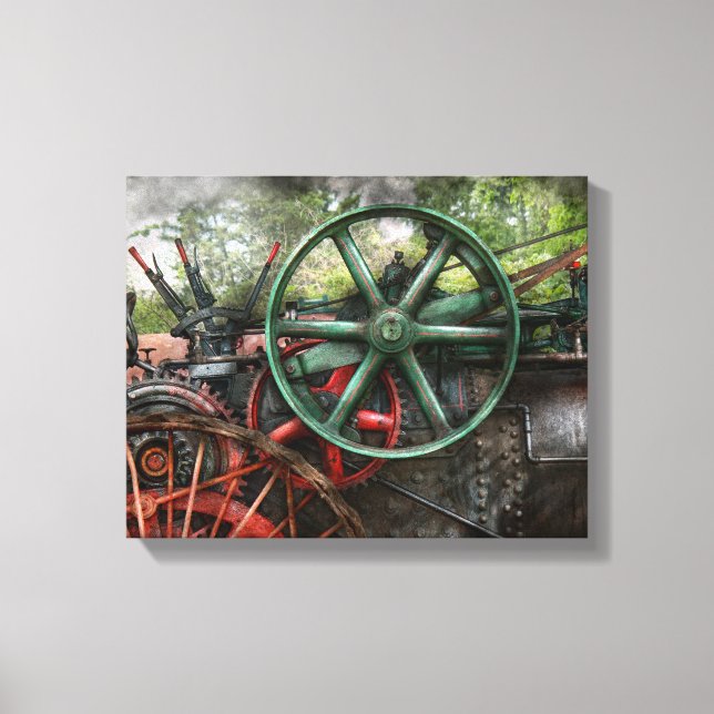 Steampunk - Maskin - framtidens Transport Canvastryck (Framsida)
