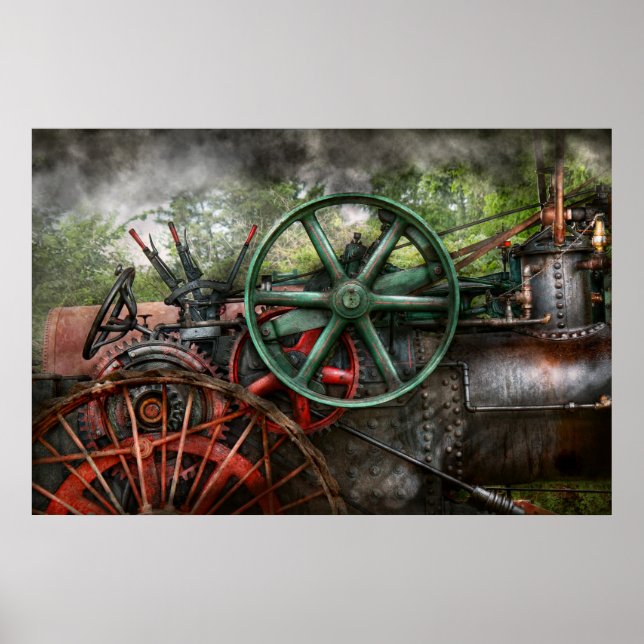 Steampunk - Maskin - Framtidens transportmedel Poster (Framsidan)