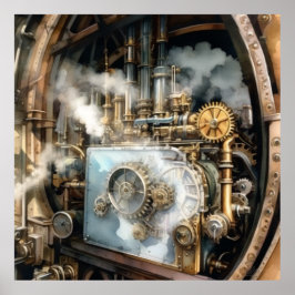 Steampunk Maskin Poster