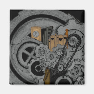 Steampunk maskineri magnet