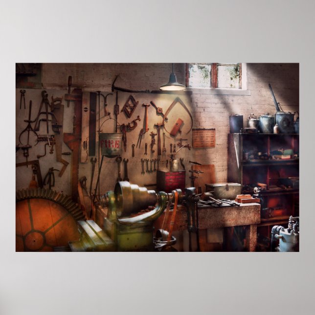 Steampunk - Maskinist - uppfinnarens verkstad Poster (Framsidan)
