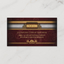 Steampunk, mässing på marroonredskap, Monogram Visitkort