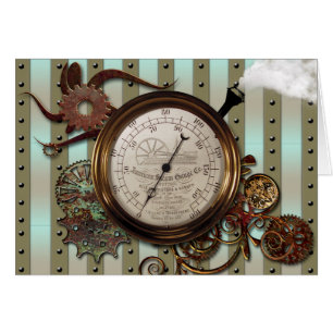 STEAMPUNK-MÄTINSTRUMENTDESIGN HÄLSNINGSKORT