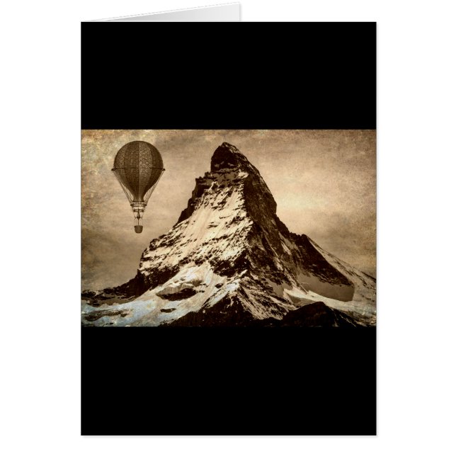 Steampunk Matterhorn Scene Hälsningskort (Framsidan)