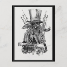 Steampunk Mecha Kråka Vykort
