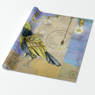 Steampunk Mechanical Bird Engineering Fars dag Presentpapper