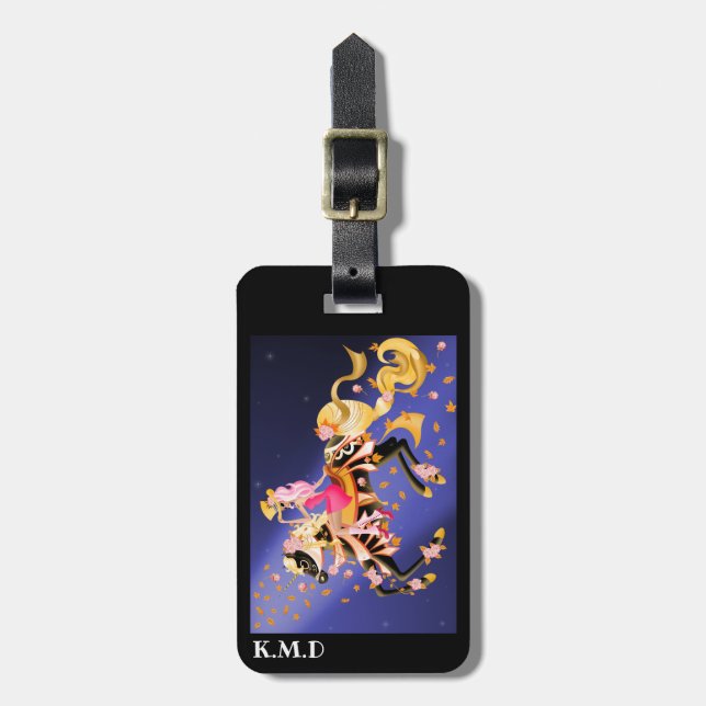 Steampunk Mechanical Horse & Dam Luggage Tag Bagagebricka (Vertikal Framsida)