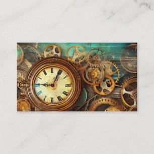 Steampunk Mechanical Vintage Industrial Cyberpunk Visitkort