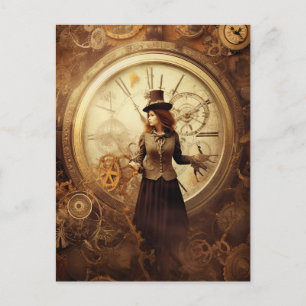 Steampunk Mechanical Vintage Industrial Cyberpunk Vykort