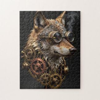 Steampunk Mechanical Wolf Portrait Jigsaw Puzzle Pussel