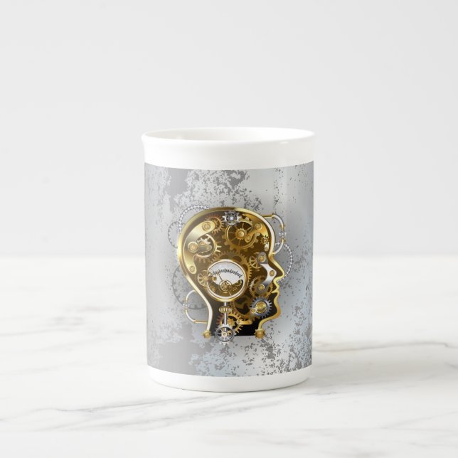 Steampunk med manometer benporslin mugg (Framsidan)