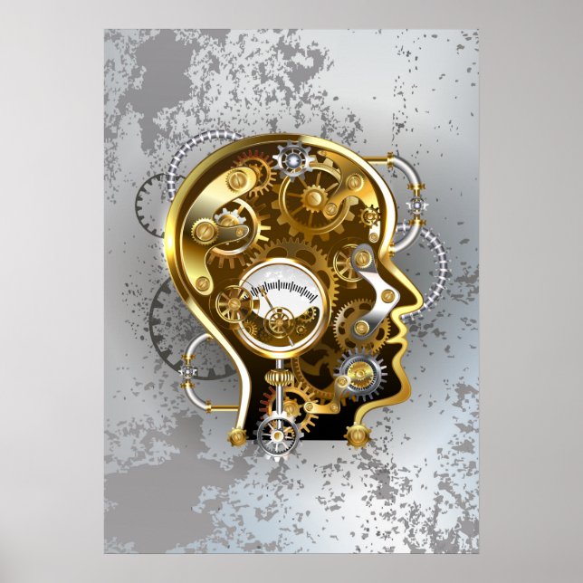 Steampunk med manometer poster (Framsidan)